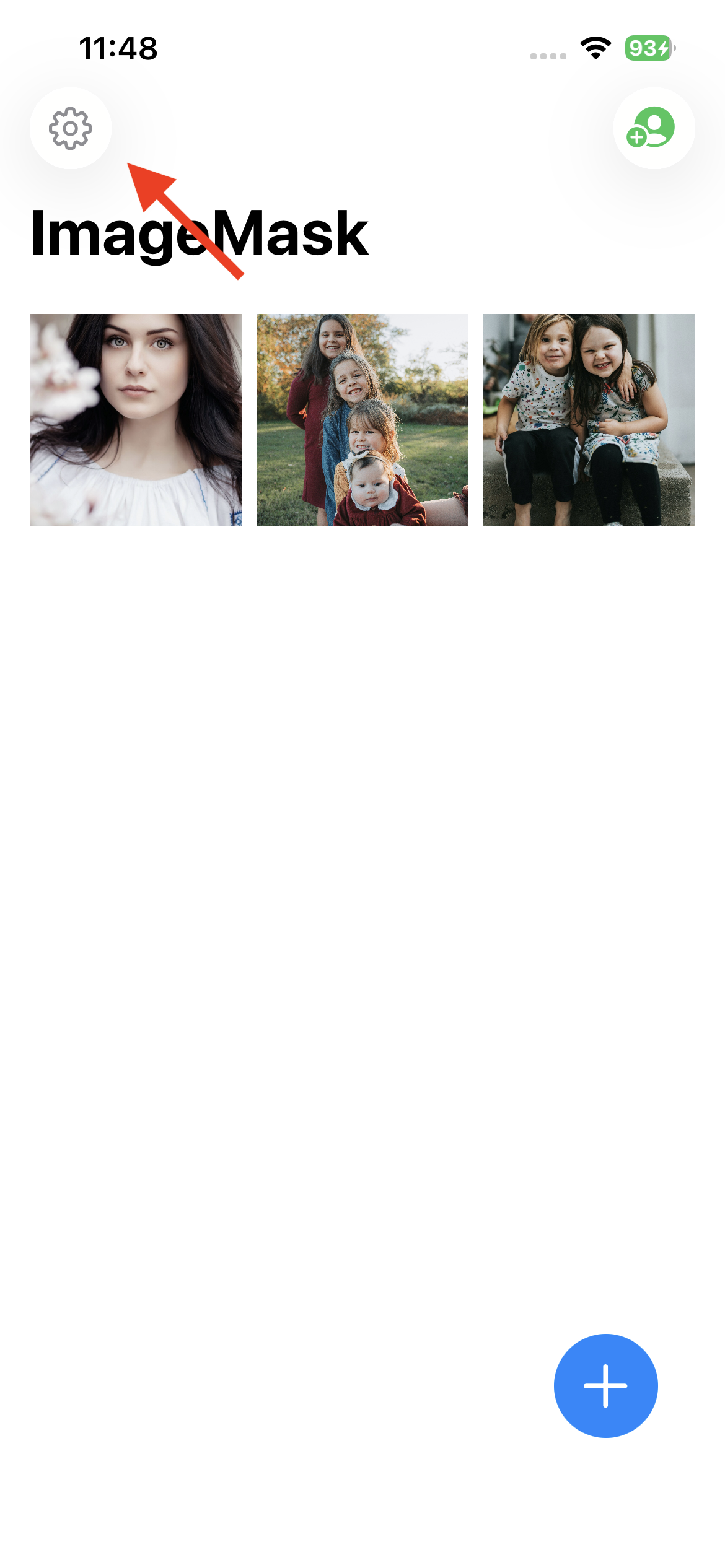 設定ボタンをタップ